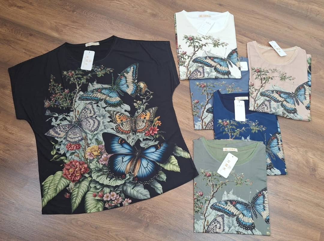 تیشرت طرح پروانه